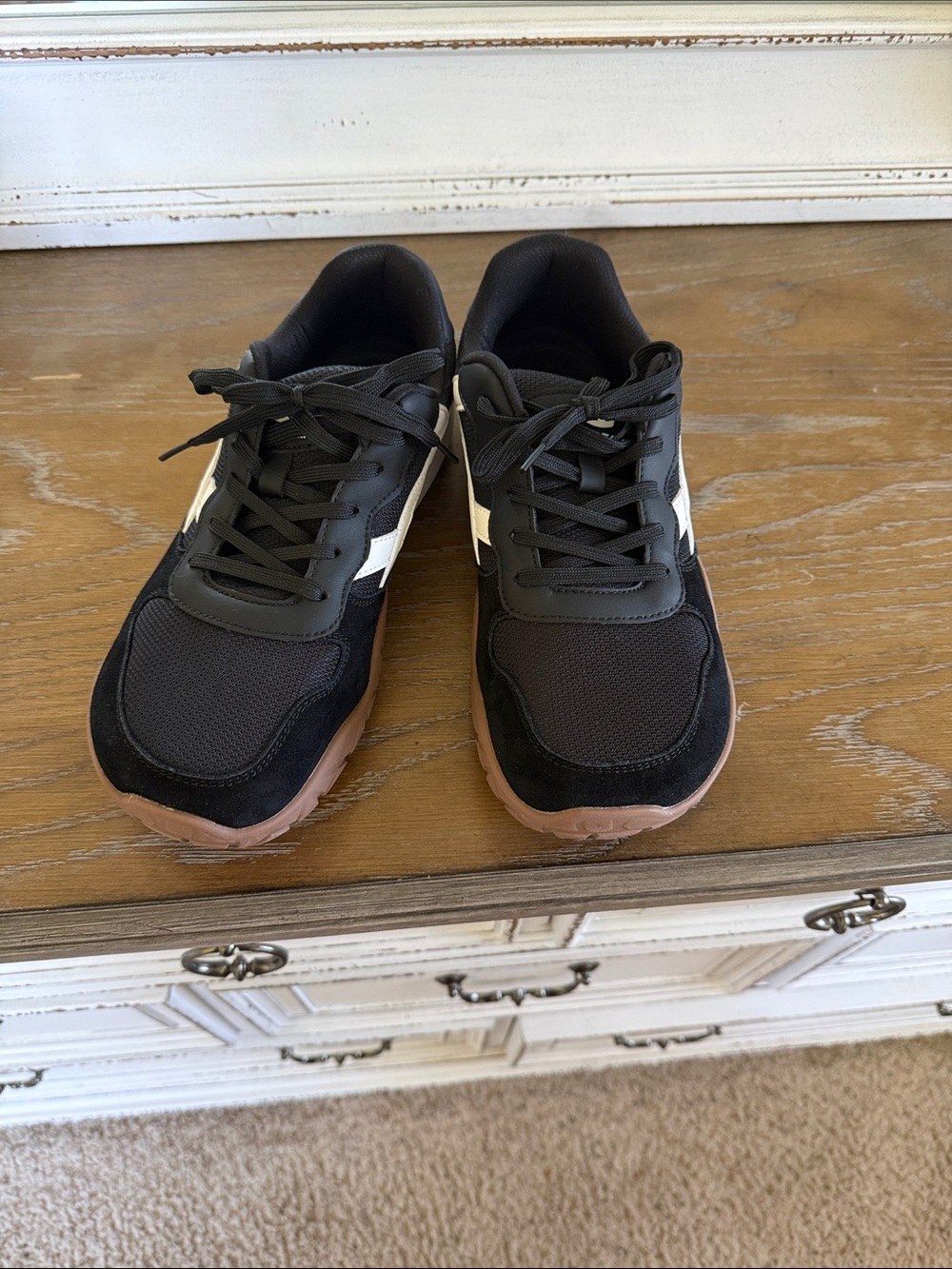 Hobibear Black Casual Sneakers with Gum/Tan Sole